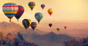 content inspiration from hot air balloons in sky